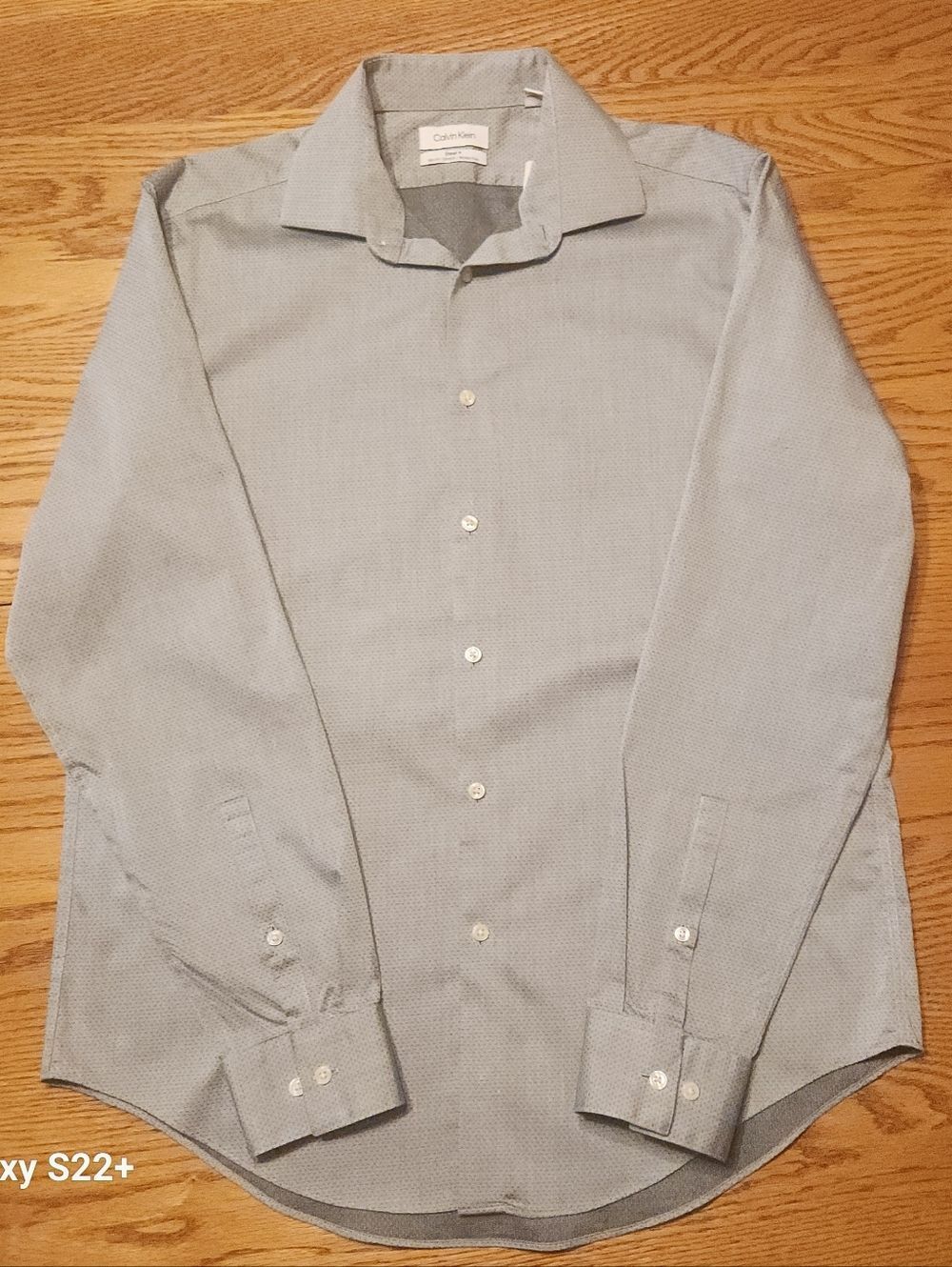 M24 Calvin Klein Steel+ Stretch Micro-pattern Slim Fit Wrinkle Free Dress Shirt